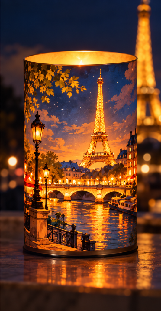 Candle glowing at night